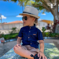 Camisa Manga Curta Gola Padre Linho - ENGO-CMC0P02